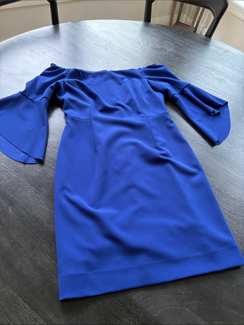 Antonio Melani Off-Shoulder Bell Sleeve Midi Dress in Cobalt Blue
